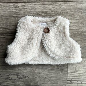 Carter’s Just One You Baby Girl Faux Fur Vest Shrug White Cream Ivory Newborn